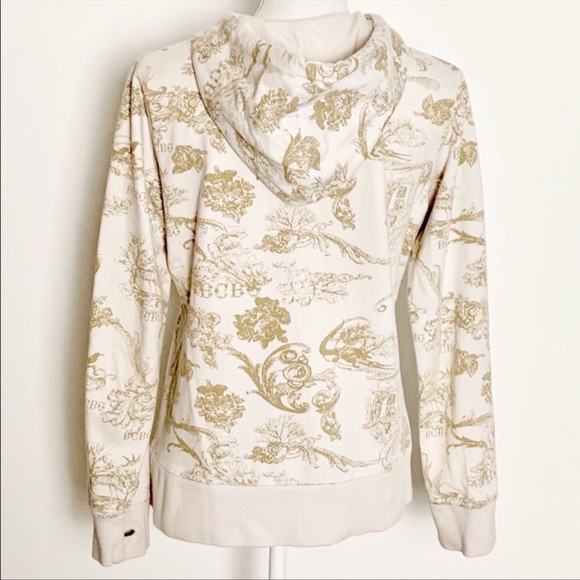 -BCBGMAXAZRIA-Vintage Print Cotton Hoodie-Large - Picture 4 of 5